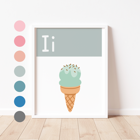 I IS FOR ICECREAM - Alphabet Print