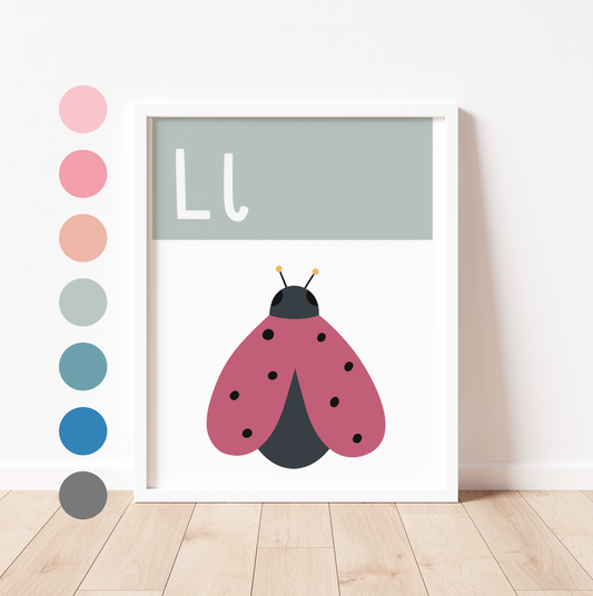 L IS FOR LADYBIRD - Alphabet Print