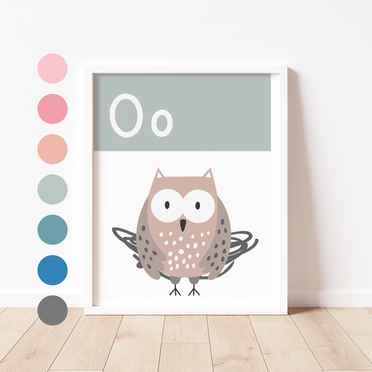 O IS FOR OWL - Alphabet Print