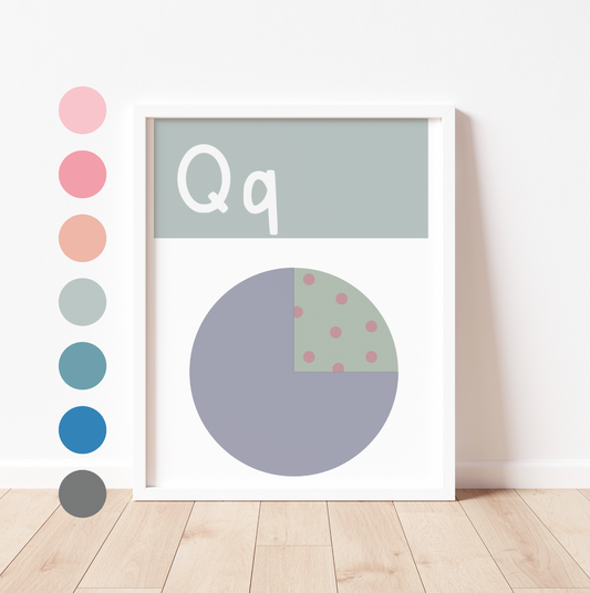 Q IS FOR QUARTER - Alphabet Print