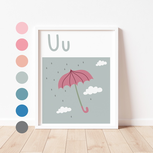 U IS FOR UMBRELLA - Alphabet Print