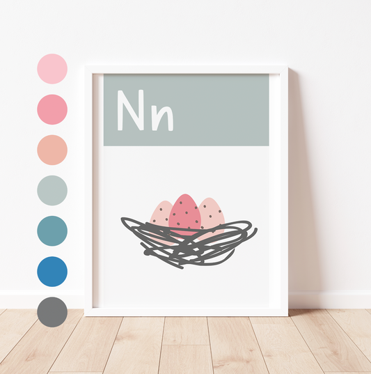 N IS FOR NEST - Alphabet Print