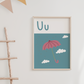 U IS FOR UMBRELLA - Alphabet Print
