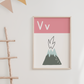 V IS FOR VOLCANO - Alphabet Print