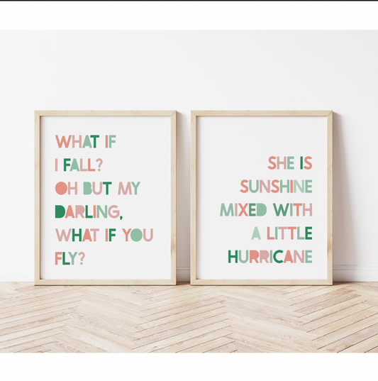 PRINT SET | What if I Fall? & She is Sunshine