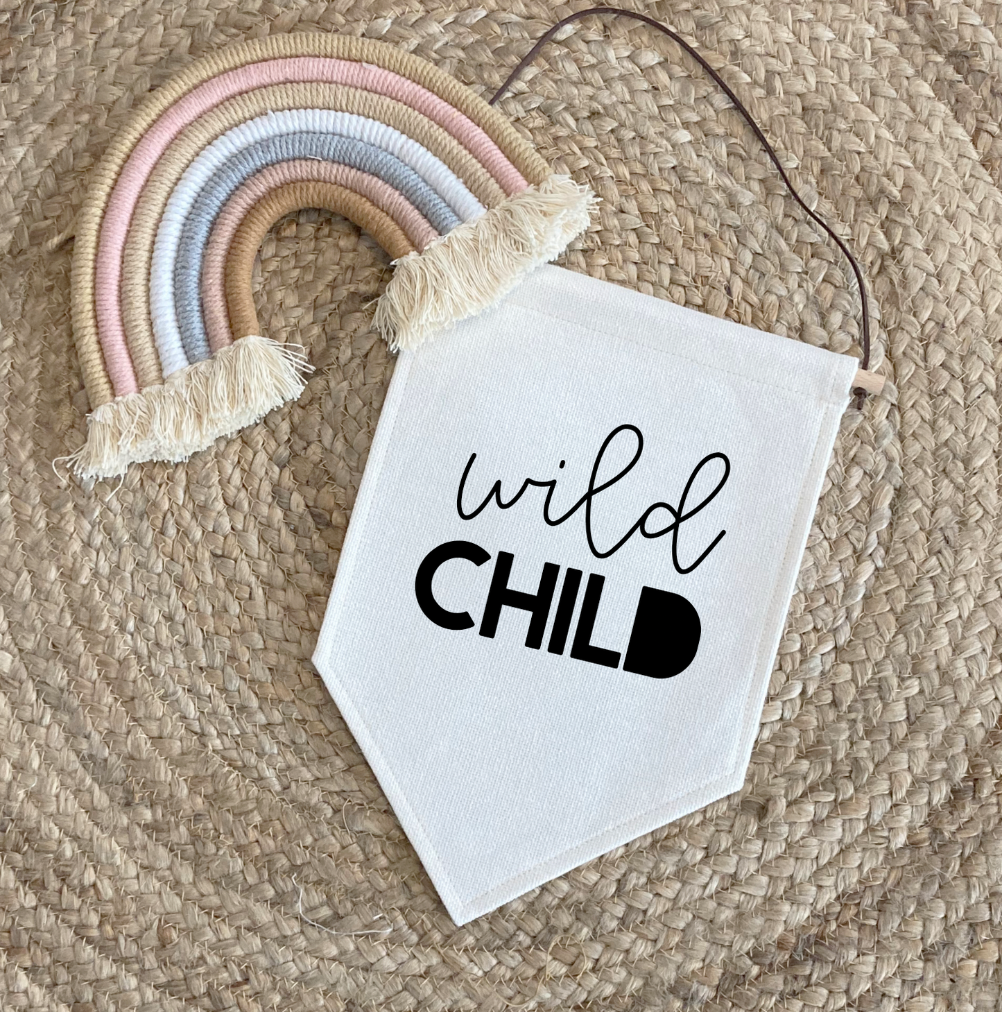 WILD CHILD Linen Hanging Pennant