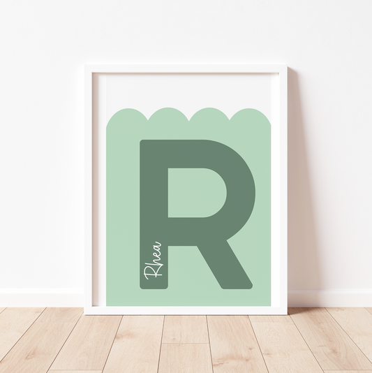 SCALLOPED NAMED INITIAL Print