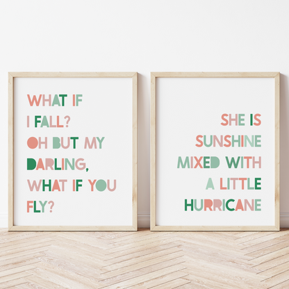 PRINT SET | What if I Fall? & She is Sunshine