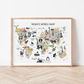 ANIMAL WORLD MAP Personalised Print